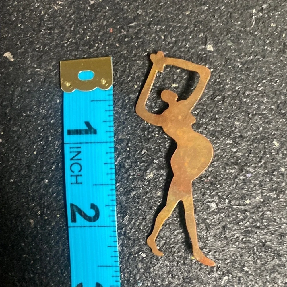 Copper Color Woman Silhouette Brooch